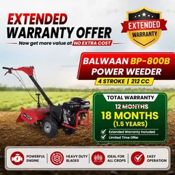 Balwaan Krishi Balwaan BP-800B Back Rotary 7HP 4-Stroke Petrol Power Weeder & Cultivator | Multi-Pulley Drive Technology (MPDT) Tiller with 12 Blades| MTAK-EN-PO-6032