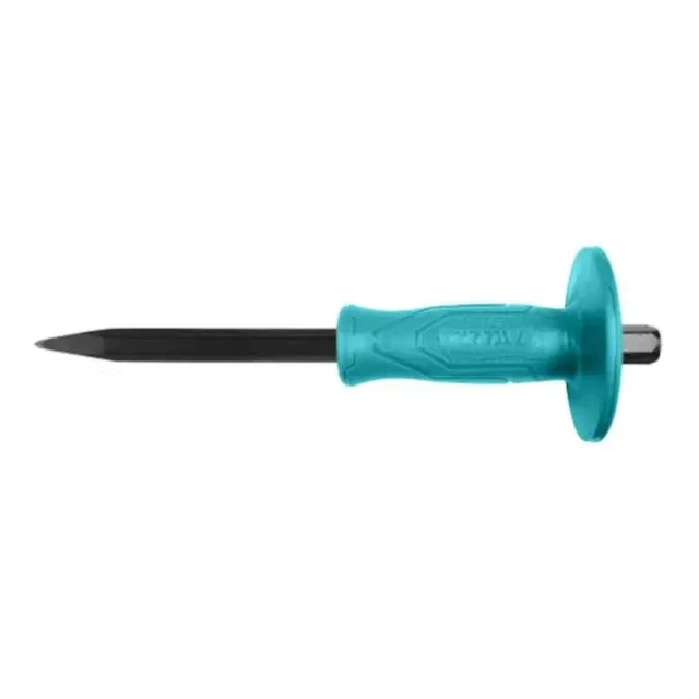 Total Tools TOTAL TOOLS Concrete Chisel 300mm, 45# Carbon Steel Drop-Forged Heat-Treated Masonry Cold Chisel with TOTAL Style Handle - THT4221226