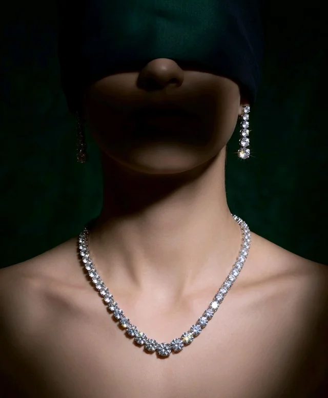 #AD07 American Diamonds Necklace Set