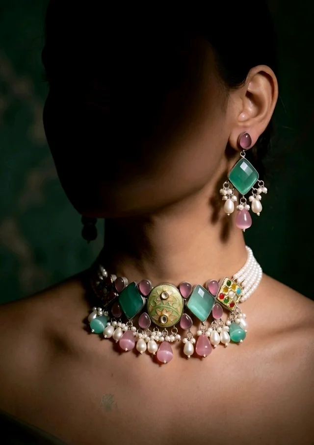 #STN09 Monalisa Stone Choker Set