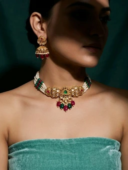 #PLK03 Polki Necklace Set