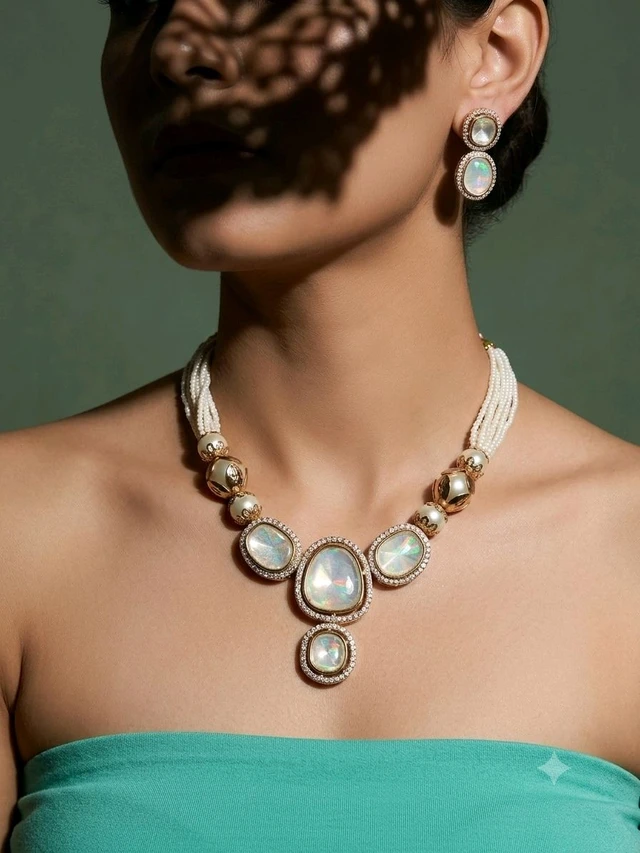 #PLK15 Polki Necklace Set