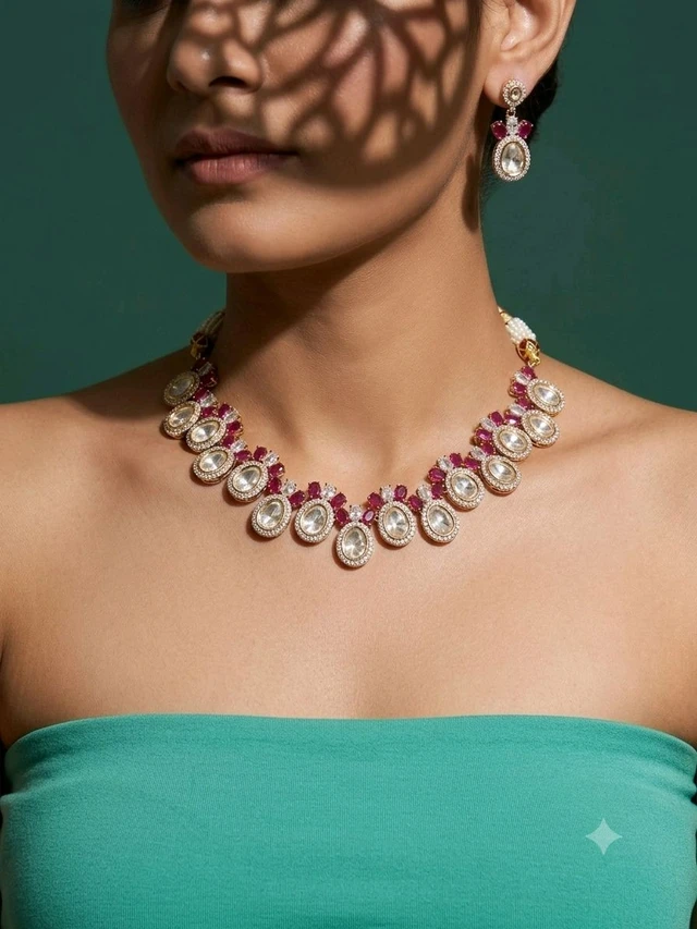 #PLK16 Polki Necklace Set