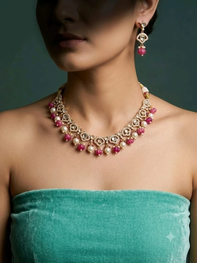 #PLK18 Polki Necklace Set