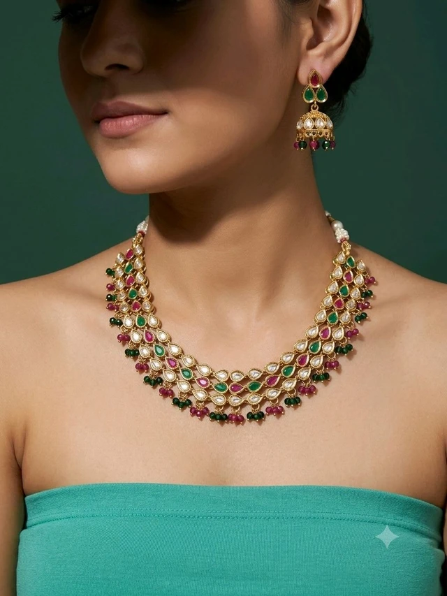 #PLK21 Polki Necklace Set