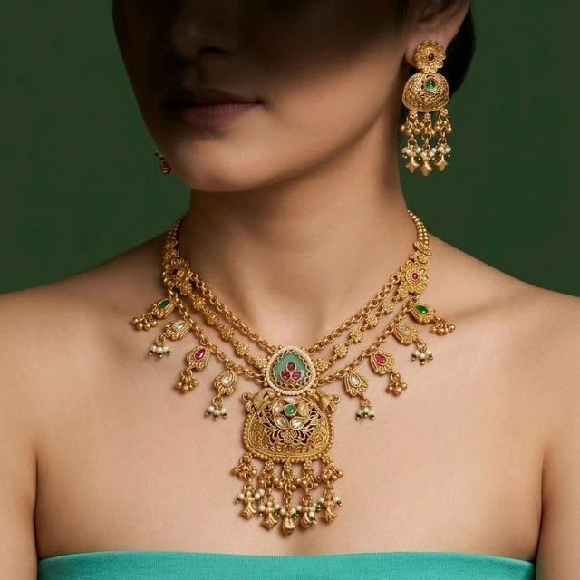 #NTQ15 Antique Heritage Necklace Set