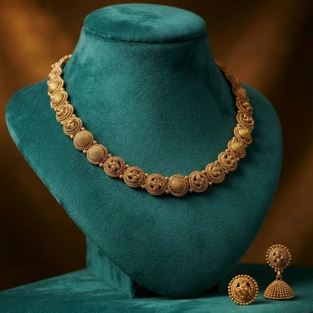 #NTQ27 Antique Gold Necklace Set