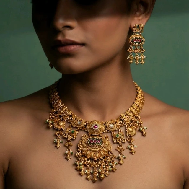 #NTQ34 Antique Heritage Necklace Set