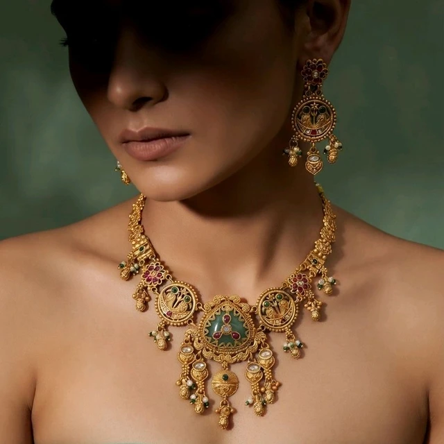 #NTQ35 Antique Heritage Necklace Set