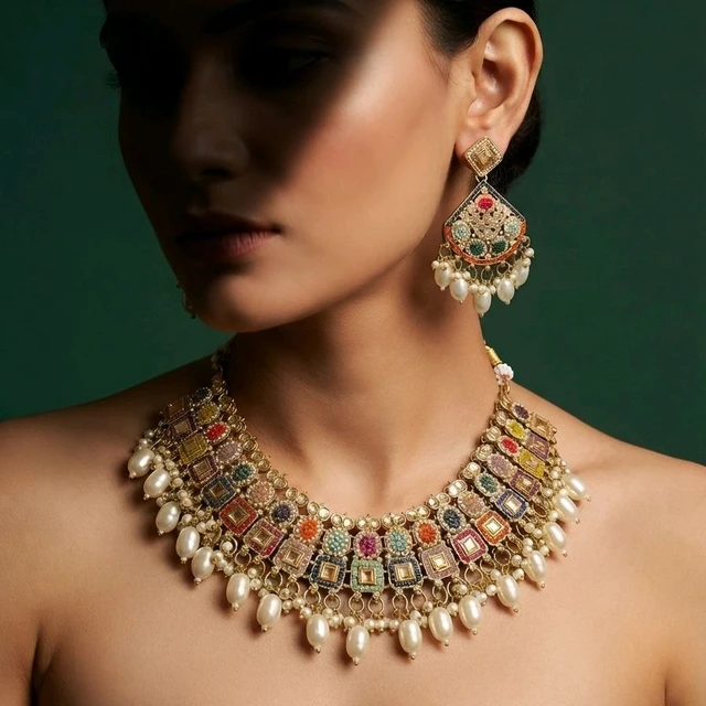 #NTQ37 Antique Pakistani Necklace Set