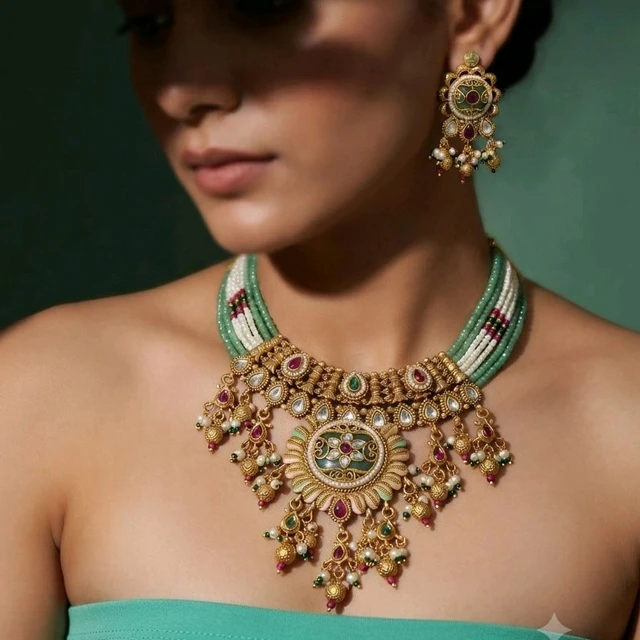 #NTQ38 Antique Heritage Necklace Set