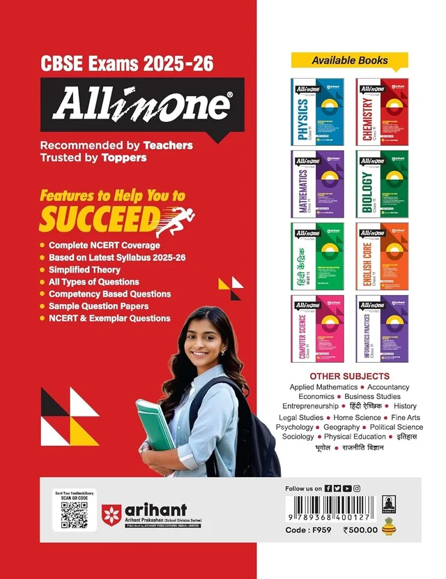 Arihant All in One Chemistry Class 11 for CBSE Exams 2025-26 | Revised Edition as per latest syllabus | Simplified Theory, All Types of Exam Pattern Questions, CBQs, MCQs, A-R, Case Based, Sample Question Papers, Mind Maps