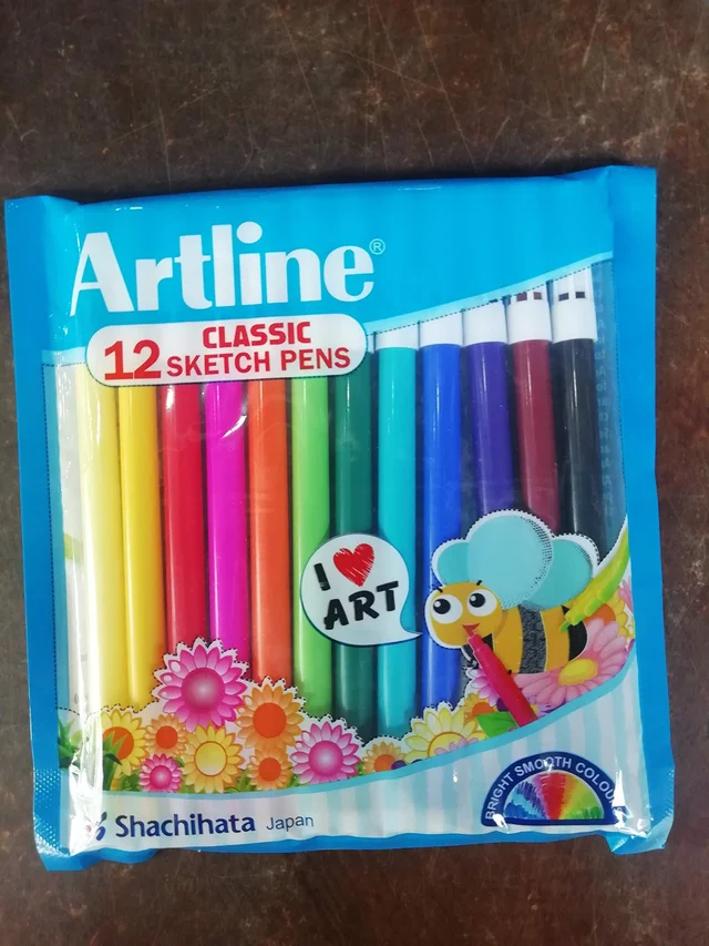Artline Sketch Pen, 12 Shades (Multi Color)