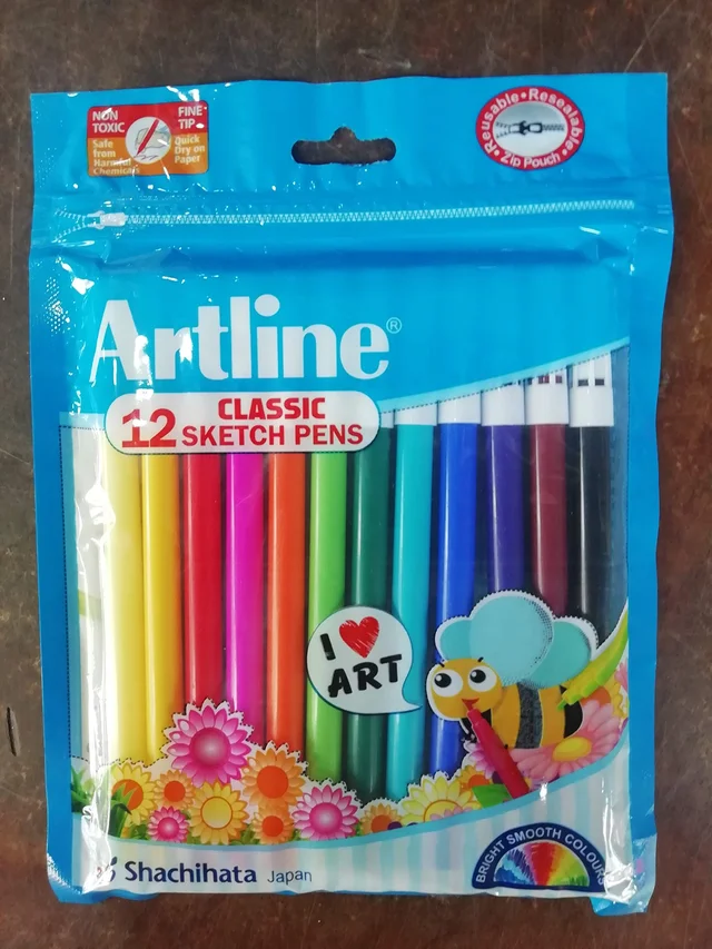 Artline Sketch Pen, 12 Shades (Multi Color)