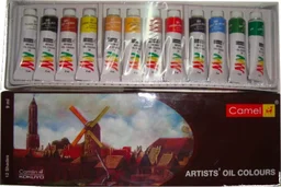 Camlin Camel Artist's Oil Color Box - 9ml Tubes, 12 Shades