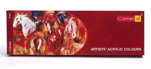Camlin Camel Camlin Kokuyo Acrylic Color Box - 9ml Tubes, 12 Shades