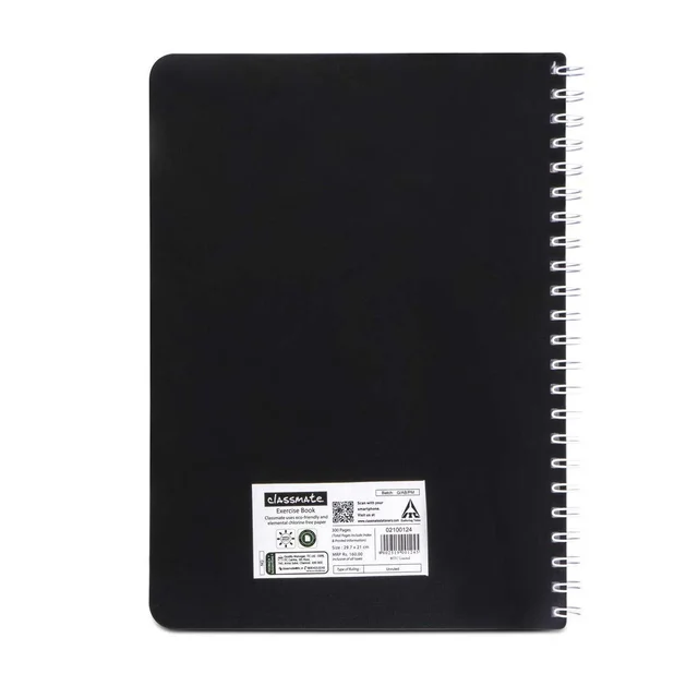 Classmate Pulse 6 Subject Spiral Notebook - Pack of 1 | Unruled | 300 Pages | A4-29.7cm x 21.0cm | Attractive Cover Designs | Soft Cover | Notebooks for College Students - A4