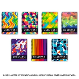 Classmate Pulse 6 Subject Spiral Notebook - Pack of 1 | Single Line | 300 Pages | A4 - 29.7cm x 21.0cm | Attractive Cover Designs | Soft Cover | Notebooks for College Students - A4