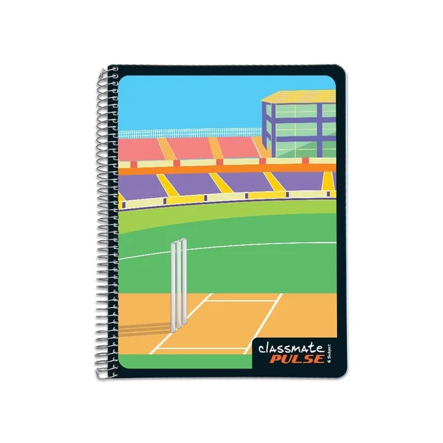 Classmate Pulse 6 Subject Spiral Notebook - Pack of 1 | Single Line | 300 Pages | 26.7cm x 20.3cm | Attractive Cover Designs (Designs might vary) | Soft Cover | Notebooks for College Students