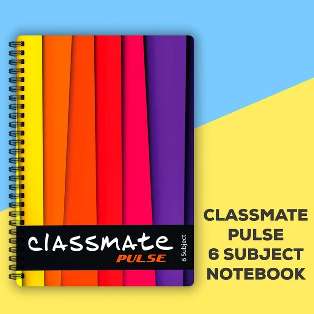 Classmate Pulse Spiral Notebook - Single line, 300 Pages, Wiro, 24cm x 18cm