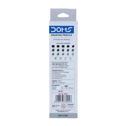 Doms Drawing & Sketching Graphite Pencils - Grade HB, 2B, 4B, 6B, 8B & 10B | Hi Precision For Sketching | Dark & Neat Drawing | Comes With 1 Eraser