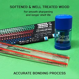 Doms Fusion Xtra Super Dark Pencil Box Pack | Dark & Neat Writing Which Stays Longer | Smooth Sharpning & With Soft & Comfortable Grip | Free Scale & Erasner Inside