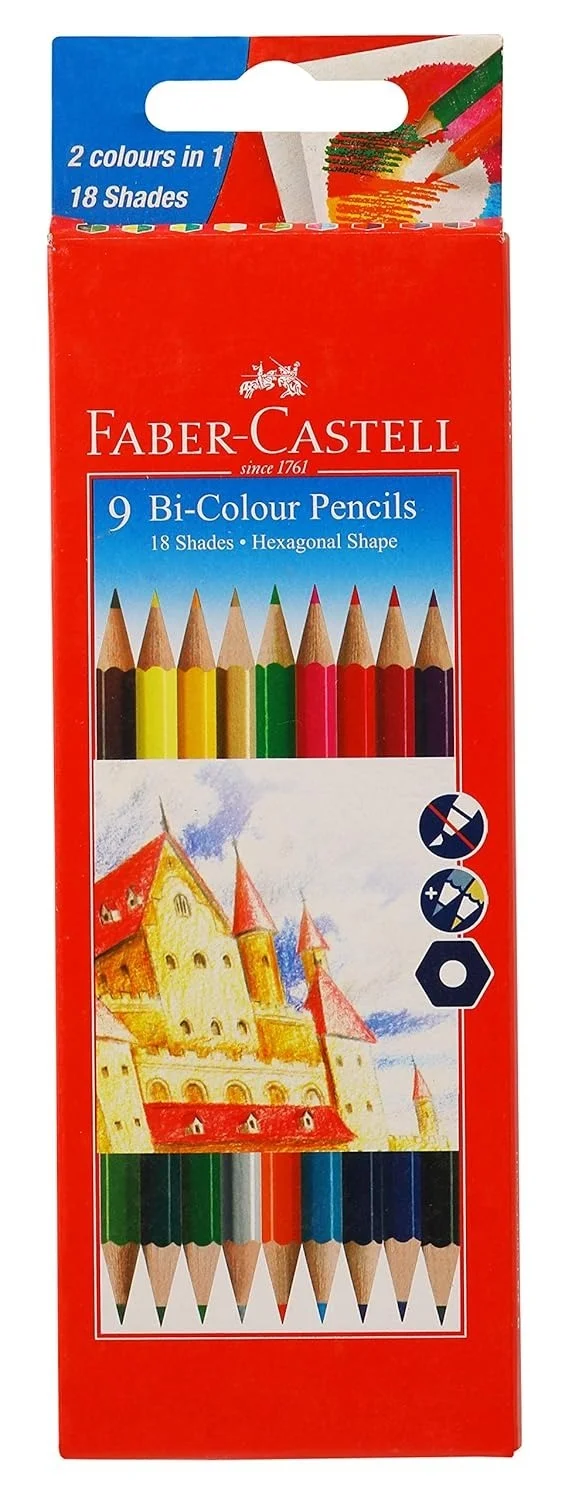 Faber-Castell Bi-Color Pencil Set - Pack of 9