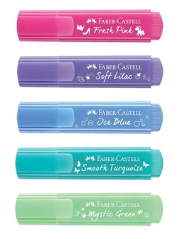 Faber-Castell Wallet of Pastel Color Textliner Pastel (Set of 5, Multicolor) Pastel Highlighter
