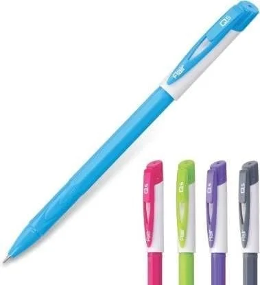 FLAIR Q5 0.7 To 1 mm Tip Easy Writing Ball Pen | Ergonomically designed Hexagonal Body | Low-Viscosity Ink For Smudge Free, Fine & Smooth Writing | Blue Ink