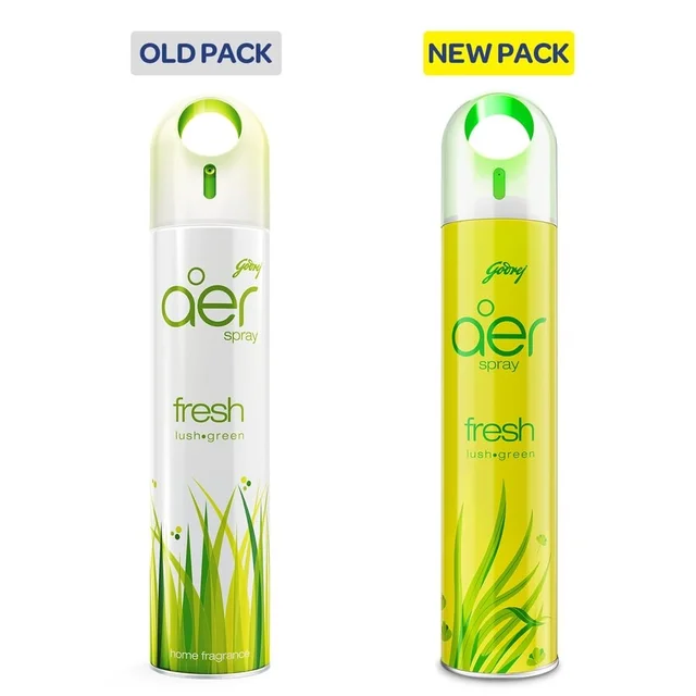 Godrej aer Spray | Room Freshener for Home & Office - Fresh Lush Green (220 ml) | Long-Lasting Fragrance