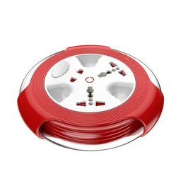 GOLDMEDAL Goldmedal Krysta 2 Pin Extension Cord (White and Red) – Pack of 1, Master Switch with Indicator, Heavy-Duty 5-meter Cable, International Sockets & 2-Pin Socket, Ultra-Smooth Rotation for Home & Office