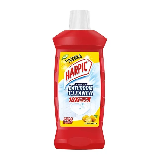 HARPIC Harpic 1 Litre - Lemon, Bathroom Cleaner Liquid | New Thicker Bathroom Floor Cleaner | Red Harpic Bottle - 1 ltr