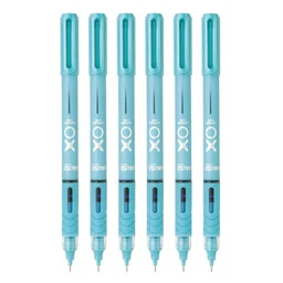 Hauser XO Liquid Ink Roller Pen | Needle Tip For Smooth & Consistent Ink Flow | Fitted with Controlled Ink Flow System & Rubberized Grip | Blue Ink