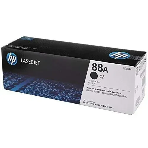 HP 88A Black Laserjet Toner Cartridge CC388A|Compatible with HP LaserJet P1108, M1136, M128fn, M126nw, M126fw Printers
