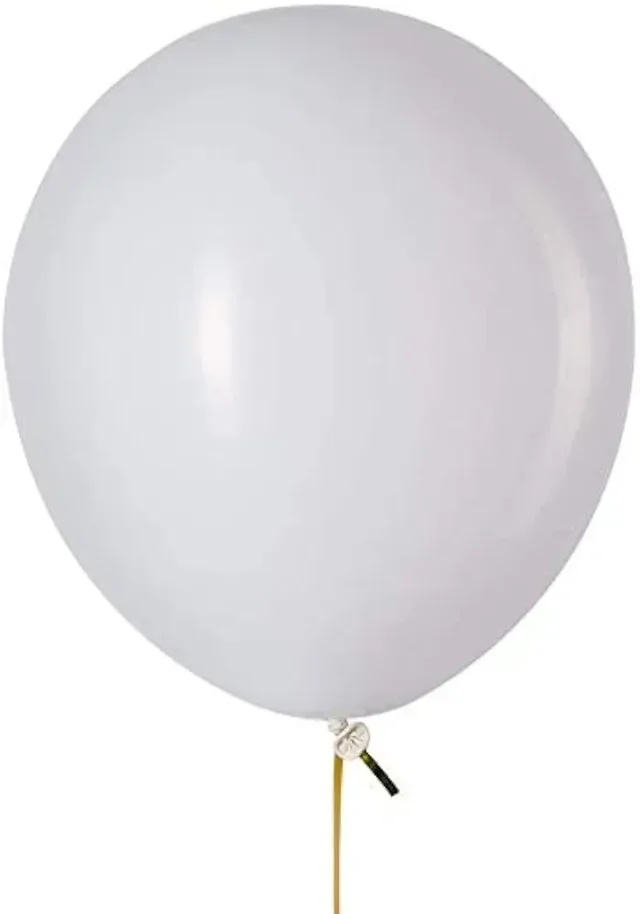 Latex Balloons Pack Of 50 White Balloons for Decoration (White, Pack Of 50)