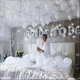 Latex Balloons Pack Of 50 White Balloons for Decoration (White, Pack Of 50)