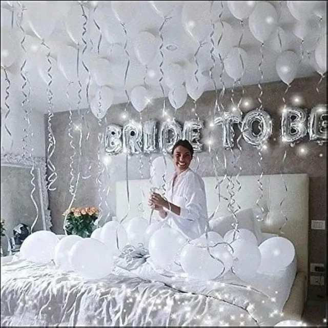 Latex Balloons Pack Of 50 White Balloons for Decoration (White, Pack Of 50)