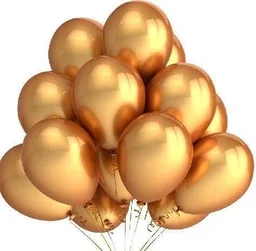 Metallic Latex Balloons Pack Of 50 Golden For Decoration (Golden)