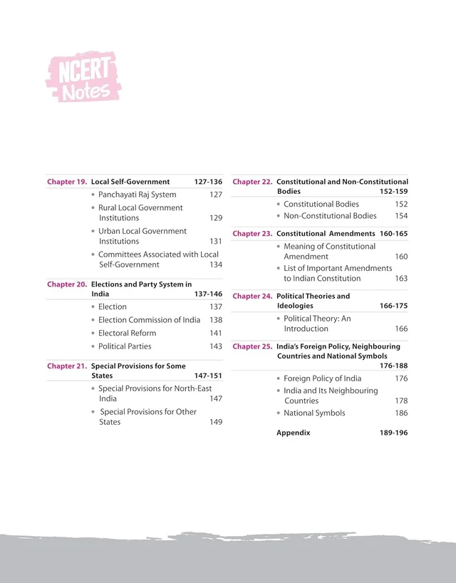 NCERT Notes Indian Polity & Governance | Flow Charts | Tables | Tamil Nadu & NIOS Board | for UPSC | UPPSC | BPSC | JPSC | MPPSC | One Liner for UPSC/IAS Preparation | State Civil Services & other Competitive Exams (Class 6+12 Old + New)