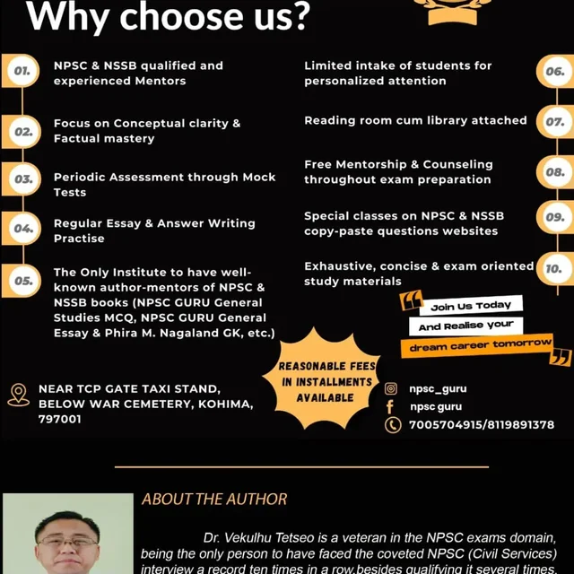 NPSC GURU|General Essay| by DR. VEKULHU TETSEO| For NPSC & NSSB - Nagaland Staff Selection Board|