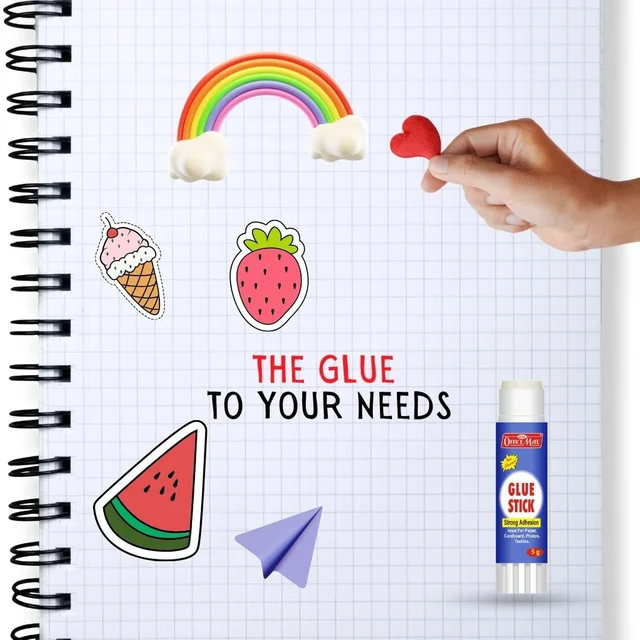 Officemate Glue Stick Non Toxic Transparent Adhesive for Decorations & Craft Projects (5 Gram) - 5g