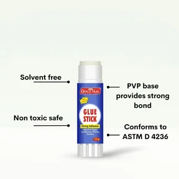 Officemate Glue Stick Non Toxic Transparent Adhesive for Decorations & Craft Projects 15 Gram - 15g