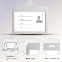 Plastic ID Cover Card Holder, Double Sides Visible, Unisex ID Card Holder Case for Office, School and Colleges