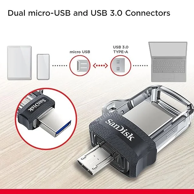 SanDisk Ultra Dual Drive 128GB, USB3.0/Micro-USB Connector, OTG, Pendrive, (SDDD3-128G-I35