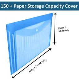Button file Transparent Lining Printed Document Certificate Storage Case, Snap Button Organizer, My Clear Plastic Bag(Blue) pack of 20 - Blue