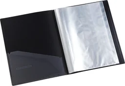 WORLDONE Display Book File Folder with 10 Pockets Plastic File Display Presentation Book, A4 Size, Color: Blue, Set of : 1 - A4, Black, 10 Pockets