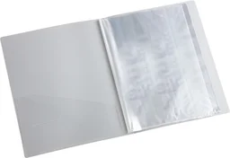 WORLDONE Display Book File Folder with 20 Pockets Plastic File Display Presentation Book, A4 Size, Color: Blue, Set of : 1 - A4, Grey, 20 Pockets