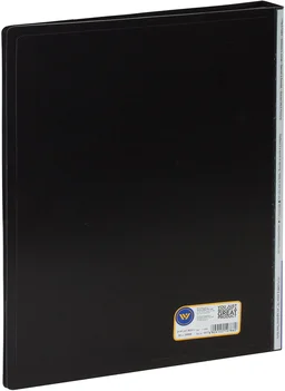 WORLDONE Display Book File Folder with 40 Pockets Plastic File Display Presentation Book, A4 Size, Color: Blue, Set of : 1 - A4, Black, 40 Pockets