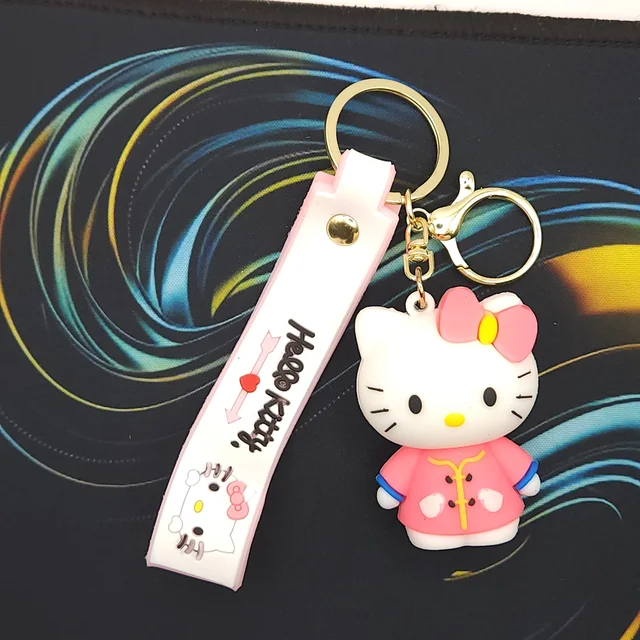 3D Sanrio Hello Kitty - Pink Silicone Keychain with Strap
