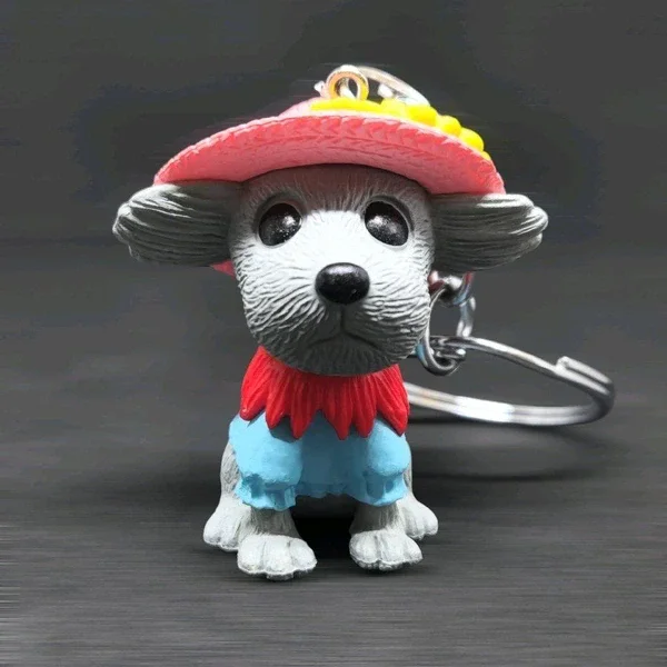 Sunny Day Grey Puppy Keychain